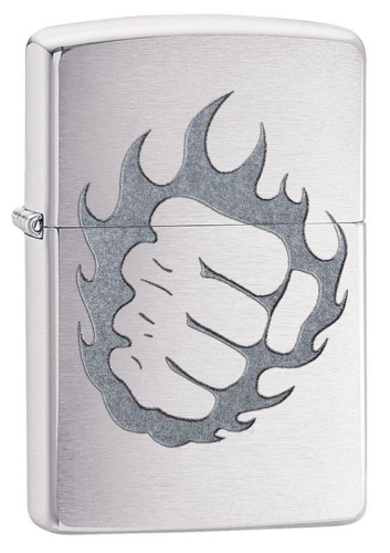 Зажигалка ZIPPO Classic с покрытием Brushed Chrome, латунь/сталь, серебристая, матовая, 36x12x56 мм, 29428