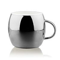 Фарфоровая кружка asobu sparkling mugs, mug 550 silver