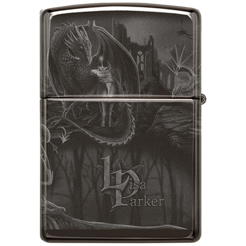 Зажигалка Zippo Lisa Parker с покрытием High Polish Black, чёрная, глянцевая, 38x13x57 мм фото 8