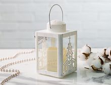 Декоративный фонарь с встроенной LED-свечой ЛАКСНЕСС, белый, 16х10 см, пластик, батарейки, Koopman International