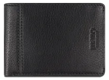 Бумажник Mano Don Montez, натуральная кожа в черном цвете, 12,8х9 см