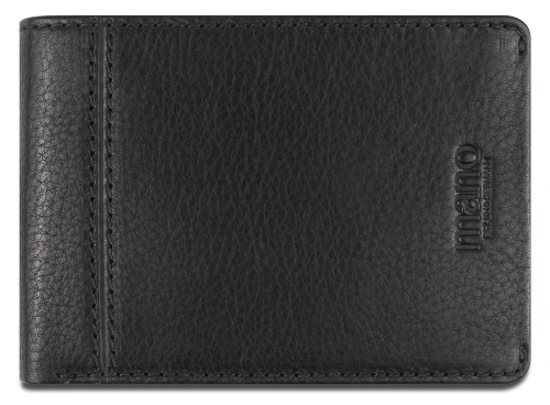 Бумажник Mano Don Montez, натуральная кожа в черном цвете, 12,8х9 см