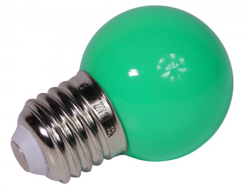 Декоративные LED"-лампы" (3 диода) в виде шара, 45 мм, цоколь Е27, 1 Вт, разные цвета, фото 3