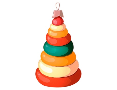 Игрушка для уличной елки Пирамидка - Краски детства 20 см, дерево, Winter Deco
