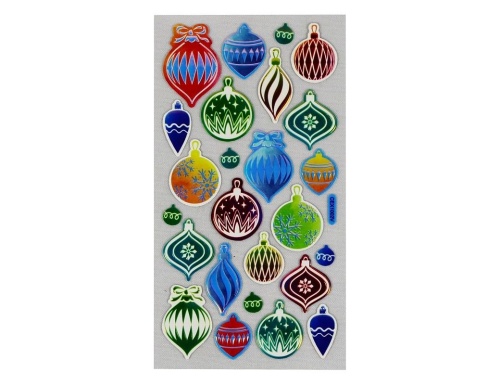 Новогодние наклейки для декорирования гладких поверхностей ПАРАД ШАРОВ, 9х18 см, Peha Magic фото 4