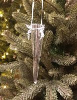 Ваза из прозрачного стекла 17cm, красный,серебр бисер