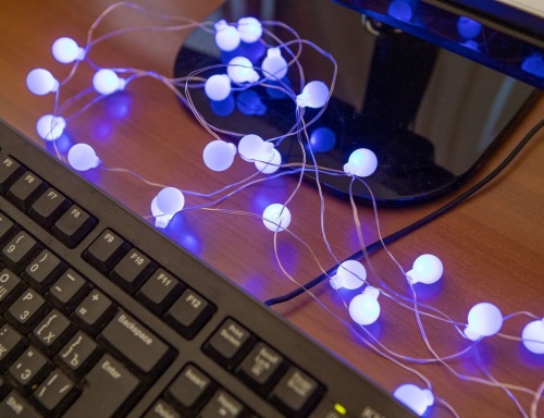 Электрогирлянда "Волшебные шарики", 32 RGB LED-огня, 3+2 м, контроллер, диммер, ПДУ, питание от USB, SNOWHOUSE фото 5
