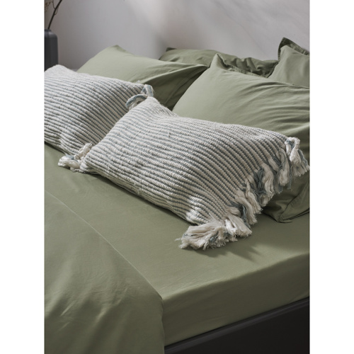 Комплект постельного белья из сатина цвета шалфея с брашинг-эффектом из коллекции essential фото 4