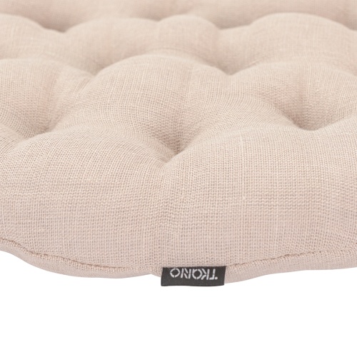Подушка на стул круглая из стираного льна из коллекции essential, 40х40x4 см фото 5