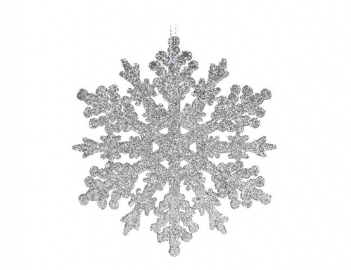 Набор снежинок "Нежные искорки", пластик, серебряный, 10 см (4 шт.), Koopman International