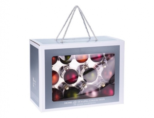 Набор стеклянных ёлочных шаров "Праздничный аккорд - осенние чары", 26 шаров разных диаметров, Koopman International