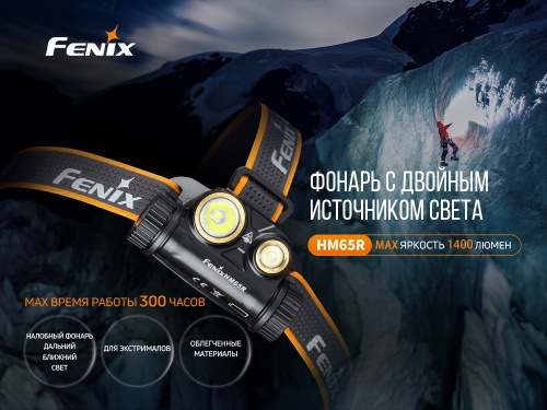 Фонарь светодиодный налобный Fenix HM65R, 1400 лм, аккумулятор фото 4