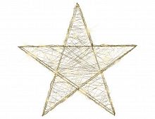 Светящаяся фигура "Праздничная звезда", 60 тёплых белых LED-огней, серебряная проволока, 7x50x47 см, Kaemingk