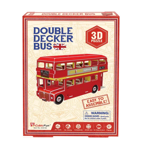3D пазл CubicFun Мини-серия Лондонский двухэтажный автобус, 57 деталей