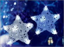 Гирлянда сосульки "- синие звезды" 72 синих LED-ламп в 12 звездах, 1,8х0,3+1,5 м, коннектор, прозрачный провод, уличная, SNOWHOUSE