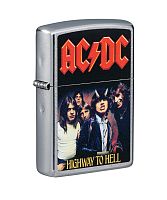 Зажигалка Zippo AC/DC®, покрытие Street Chrome™, латунь/сталь, серебристая, матовая