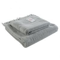 Полотенце для рук декоративное с бахромой серого цвета essential 50х90