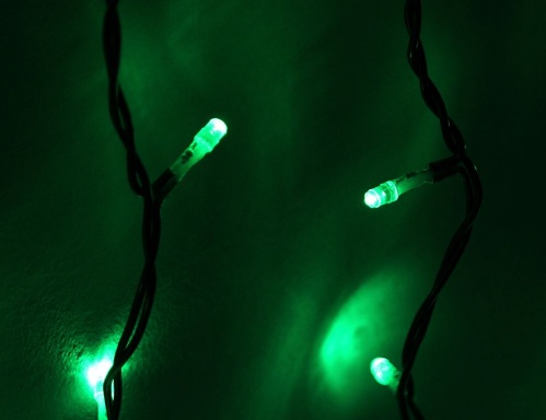 Гирлянда "Световой занавес" 1425 зеленых LED-ламп,  2х6 м, коннектор, черный провод, фото 3