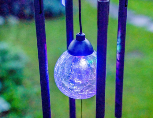 Садовый светильник - музыка ветра НОЧНОЙ МОТЫЛЕК, RGB LED-огонь, 74 см, аккумуляторная батарея, IP44, Koopman International фото 6