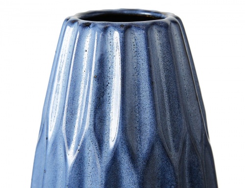 Керамическая ваза "Вечерняя акварель", овальная, тёмно-голубая, 24 см, Boltze фото 2