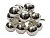 ГРОЗДЬ стеклянных глянцевых шариков на проволоке, 12 шаров по 25 мм, цвет: серебряный, Kaemingk (Decoris)