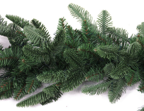 Хвойная гирлянда "Нормандия" (литая хвоя PE+PVC), 270х33 см, зеленая, Triumph Tree фото 4