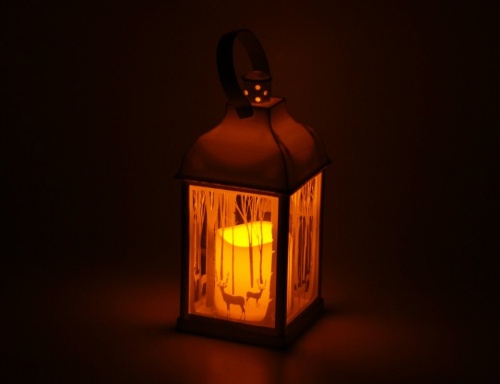 Фонарик "Зимний лес - берёзы", с LED-свечой, 10.5х10.5х22.5 см, разные модели, Edelman фото 3
