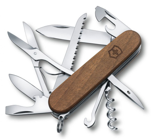 НОЖ VICTORINOX HUNTSMAN WOOD, 91 ММ, 13 ФУНКЦИЙ, ДЕРЕВО