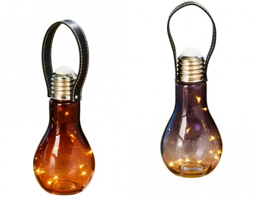 Декоративный светильник "Ретро-лампа тьери", стекло, 10 тёплых белых микро LED-огней, 22 см, разные модели, Boltze
