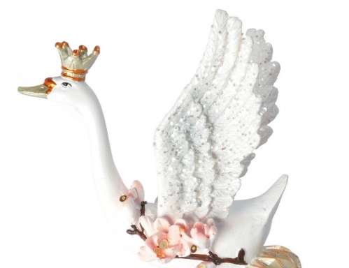 Ёлочная игрушка "Романтичный лебедь", полистоун, 5x9x16.5 см, Kaemingk фото 3