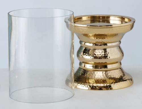 Подсвечник для одной свечи "Джэйроми", металлический со стеклянным стаканом, 29 см, Boltze фото 2