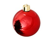 Пластиковый шар, глянцевый, красный, 200 мм, Winter Deco