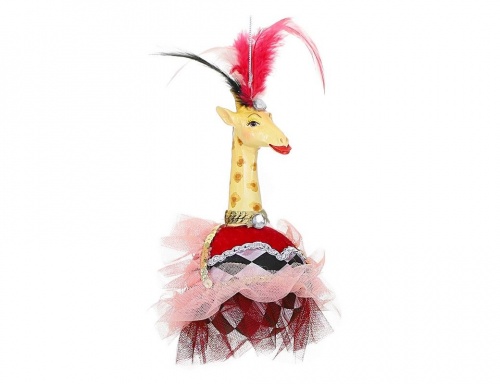 Ёлочная игрушка "Жирафа кокетка", полистоун, полиэстер, 18х15 см, Edelman, Noel (Katherine's style)
