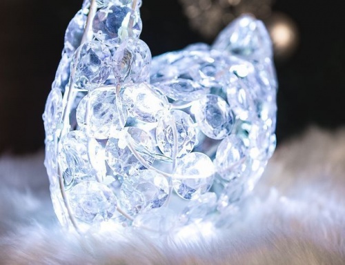 Лебедь светящийся "Хрустальный", акрил, 30 см, 32 холодных белых LED ламп, Edelman фото 4