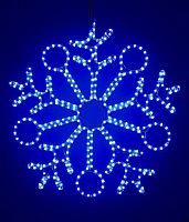 Светодиодная "Снежинка" C КОЛЬЦАМИ двухсторонняя (LED-дюралайт), 90 см, 230V, прозр. провод, уличная, BEAUTY LED