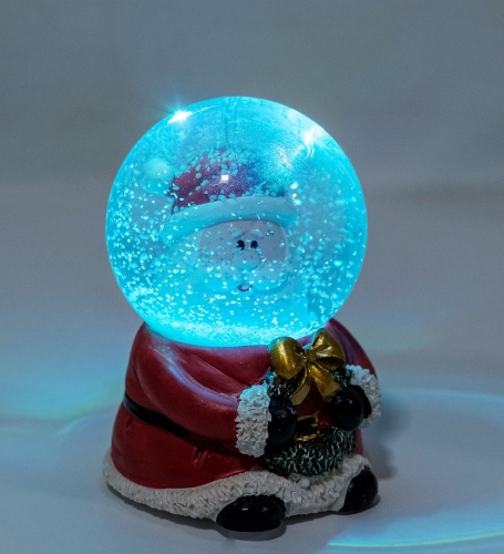 PM-53 Шар со снегом муз. с подсветкой «Санта Клаус» фото 4