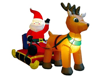 Надувная фигура "Санта в санях" (с подсветкой), 2,1х1.5 м, Peha Magic