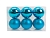Набор однотонных пластиковых шаров, глянцевые и матовые, бирюзовые, 80 мм, упаковка 6 шт., Winter Decoration