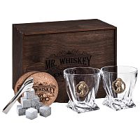 Набор бокалов для виски подарочный "Дева" упаковка Mr Whiskey, размер: объем бокалов 340 мл, высота 10 см, диаметр 9 см