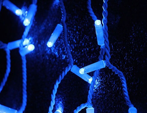 Электрогирлянда "Световая бахрома", 120 синих LED-ламп, 2x0.8 м, коннектор, белый каучуковый провод, уличная, Экорост фото 3