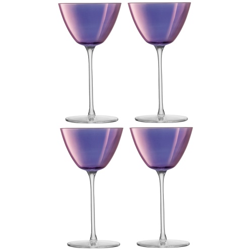 Набор бокалов для мартини aurora, 195 мл, фиолетовый, 4 шт.