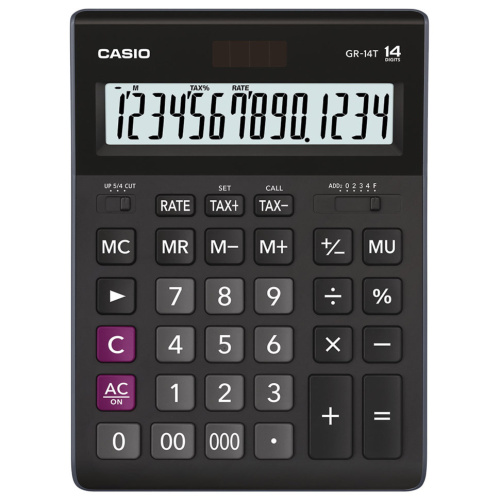Калькулятор настольный Casio GR-14T-W-EP 14 разрядов 250448