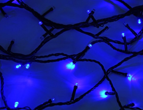Мультифункциональная нить "Стринг лайт", 77 синих LED-огней, 6,5+2 м, 24V, контроллер, уличная, черный провод, МАЯК LED Lighting фото 2
