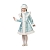 Карнавальный костюм снегурочки Снежинка, бирюзовый, рост 134 см, Батик