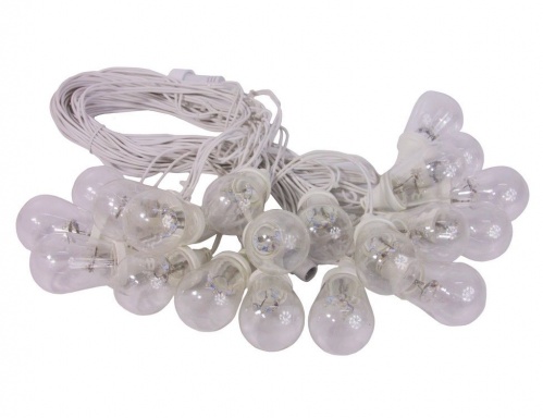Ламполайт линейно-свесовый, 10х0.2 м, 20 ламп, теплый белый, коннектор, белый провод, уличная, Rich LED фото 6