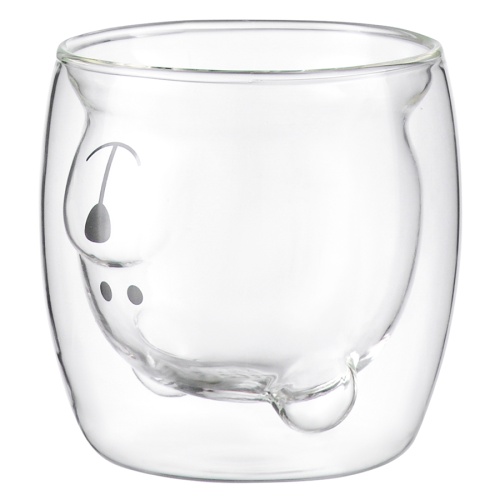 Чашка стеклянная с рисунком медведь, 250 мл фото 2