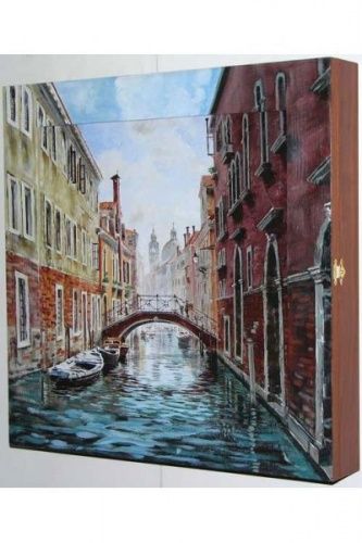 Настенная ключница "Venice" с подрисовкой на раме