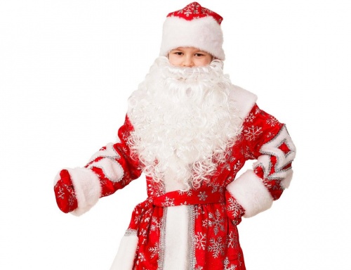 Карнавальный костюм Дед Мороз Узор, красный, Батик, Батик фото 2