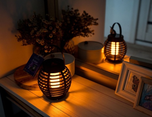 Садовый светильник Solar ФОНАРИК-КОРЗИНКА, тёплый белый LED-огонь, 16 см, Kaemingk (Lumineo) фото 6