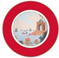 Индийский дворец Тарелка 22см Темный коралл, XBLECOR1272